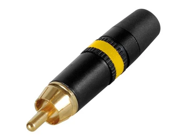 Rean - Phono Plug (Rca) - Gold Plated Contacts - Yellow Colour Marking Ring