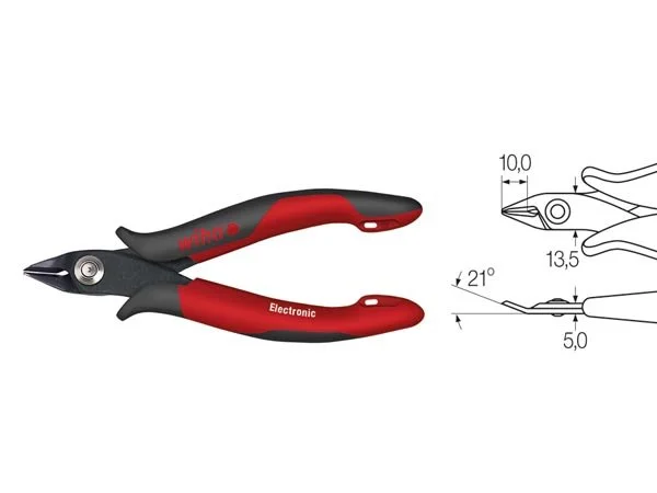 Wiha Diagonal Cutters Electronic Wide, Pointed He.