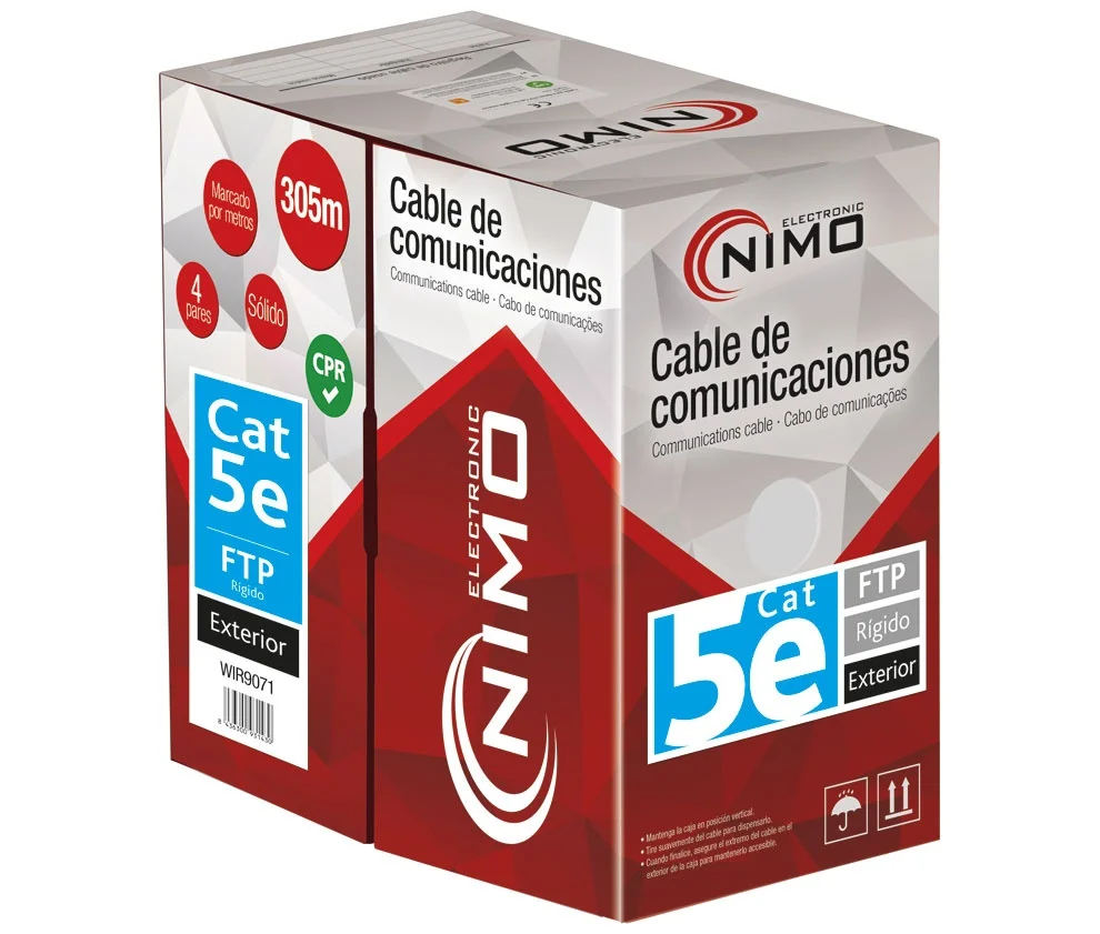 Cable para Datos Ftp Cat.5e R&iacute;gido Exterior, 305m