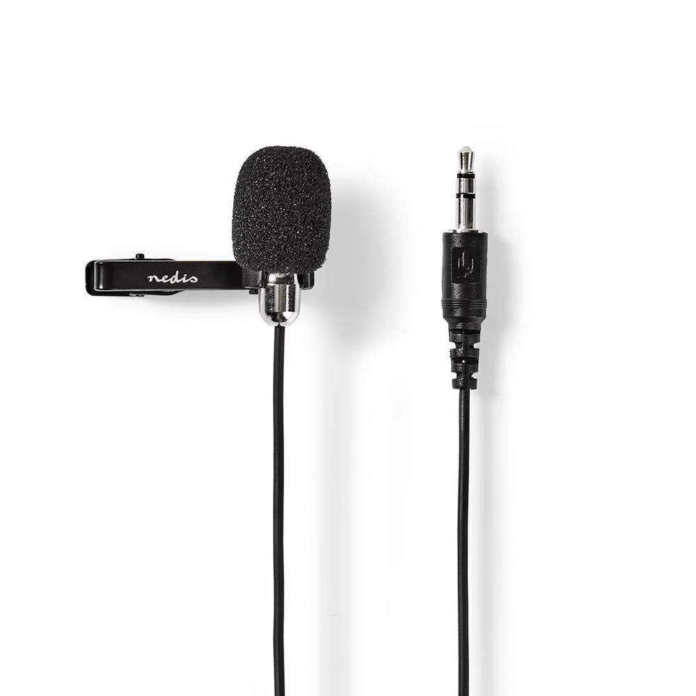 Microfone Com Fio Com Garra Lapela 3,5 Mm