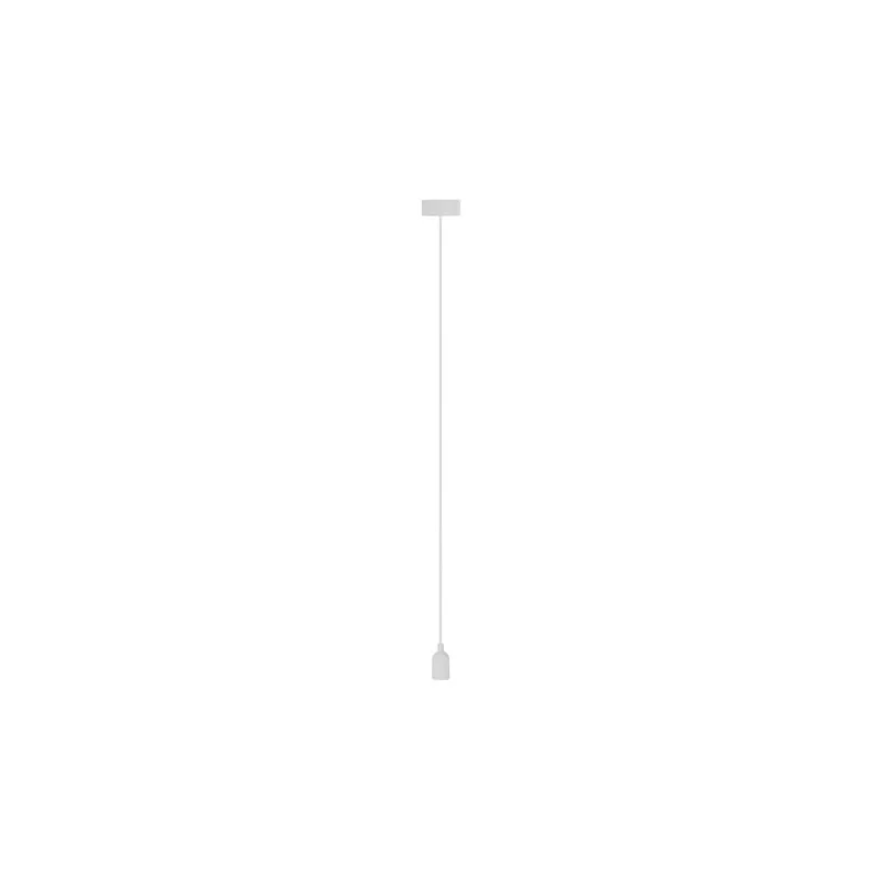 Suporte para L&acirc;mpada com Fio em Tecido - Branco