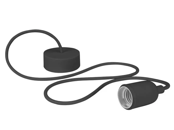 Portal&aacute;mparas de Tela Con Cable - Negro