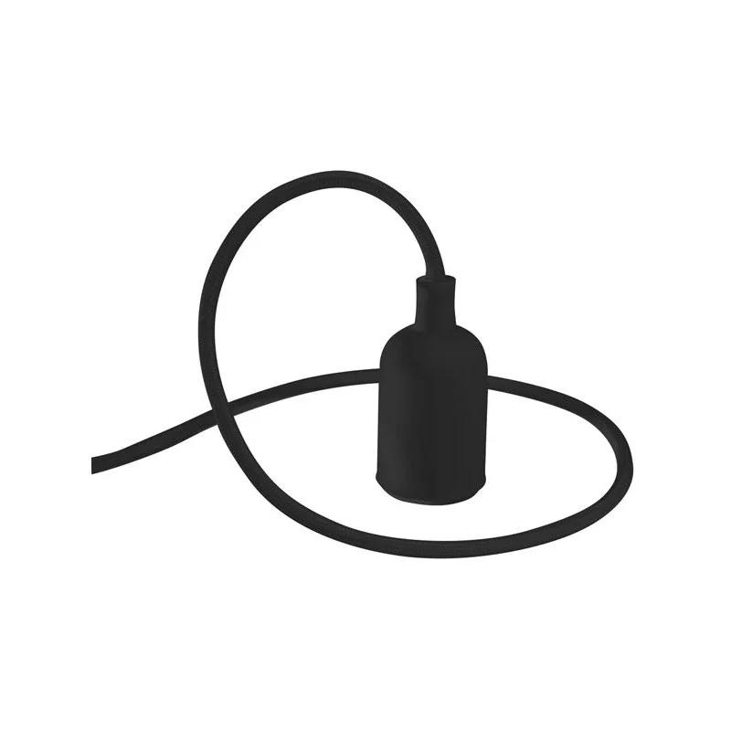 Portal&aacute;mparas de Tela Con Cable - Negro
