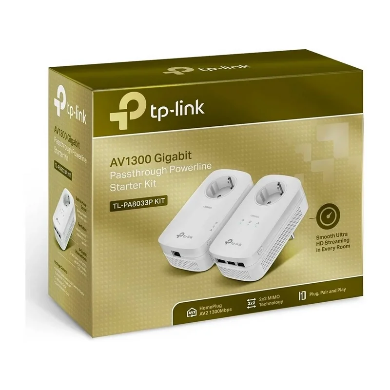 Powerline Tl-Pa8033p Kit Av1300 Gigabit - Tp-Link