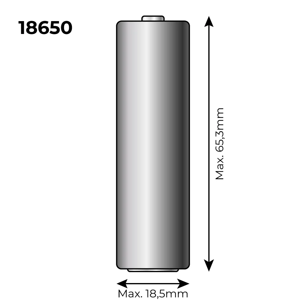 Bateria de L&iacute;tio Recarreg&aacute;vel 3.7v 2300mah (Ref: 36100/36105/36115/70390) Mod: 18650 &Oslash;18&acute;5mm X 69&acute;5m