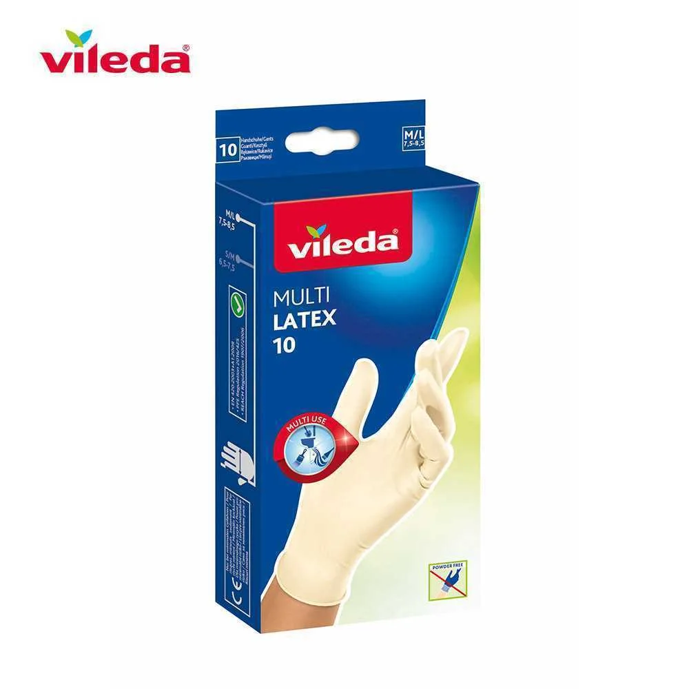 Luva Multi L&aacute;tex 10 Unidades Tamanho M / L Vileda
