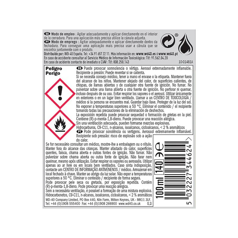 Lubrificante para Fechaduras 100ml 3 em 1