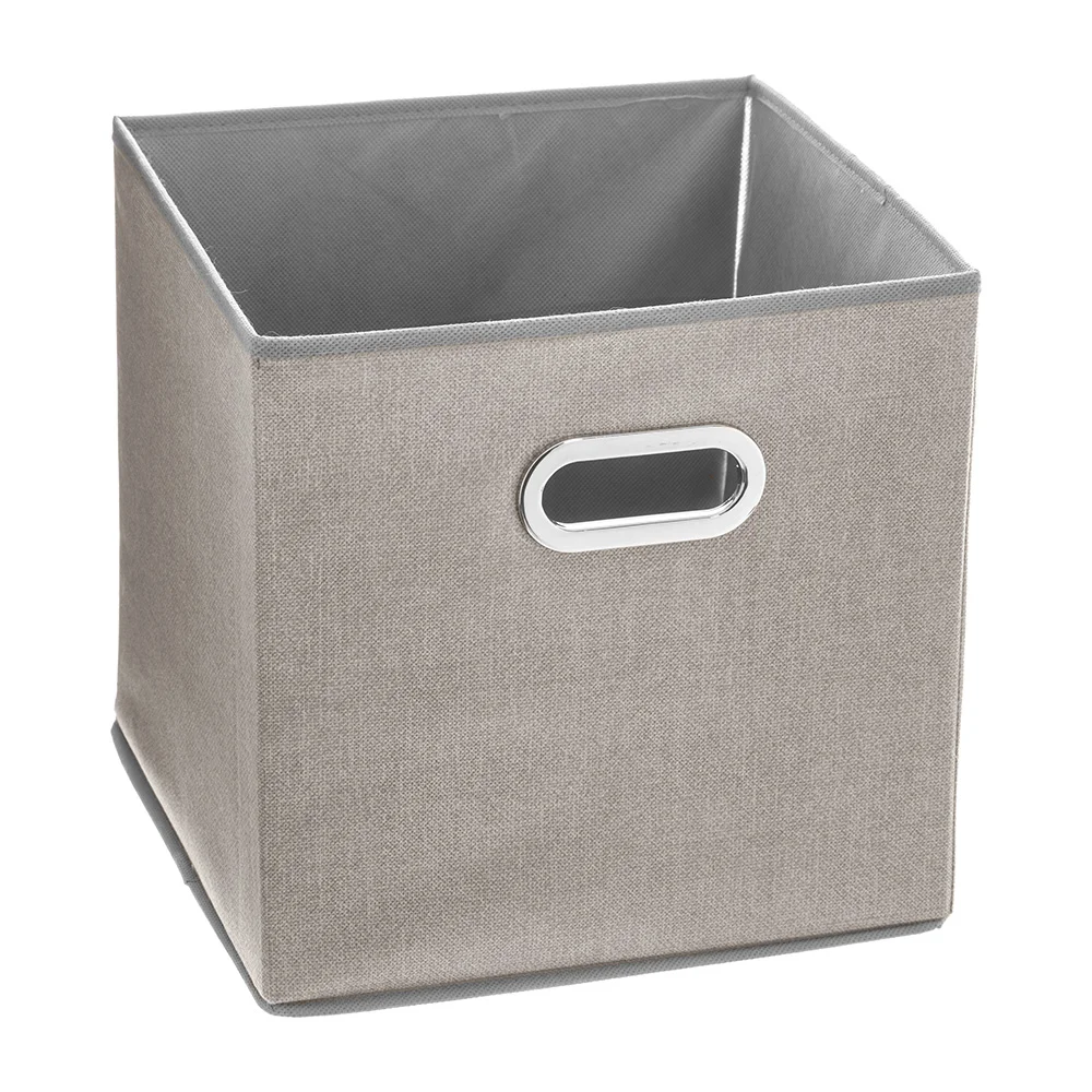 Caixa de Organiza&ccedil;&atilde;o Cor Bege para Estante 31x31cm