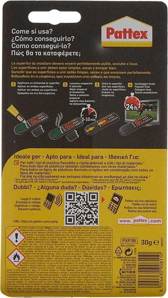 Pattex Especial Pl&aacute;sticos 30g