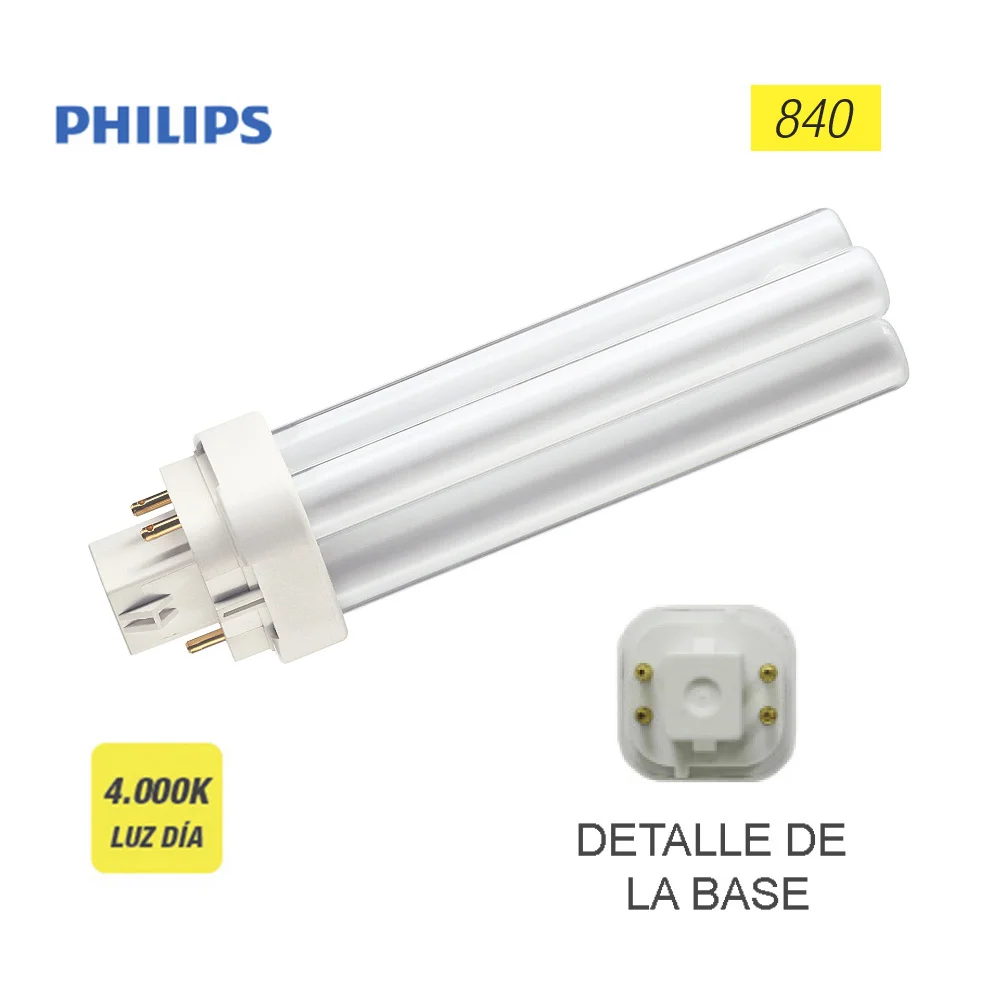 L&acirc;mpada de Baixo Consumo Lynx G-24q-1 4 Pins 13w 840k Daylight (Equival&ecirc;ncia Philips: Pl-C 4p) 11,8c