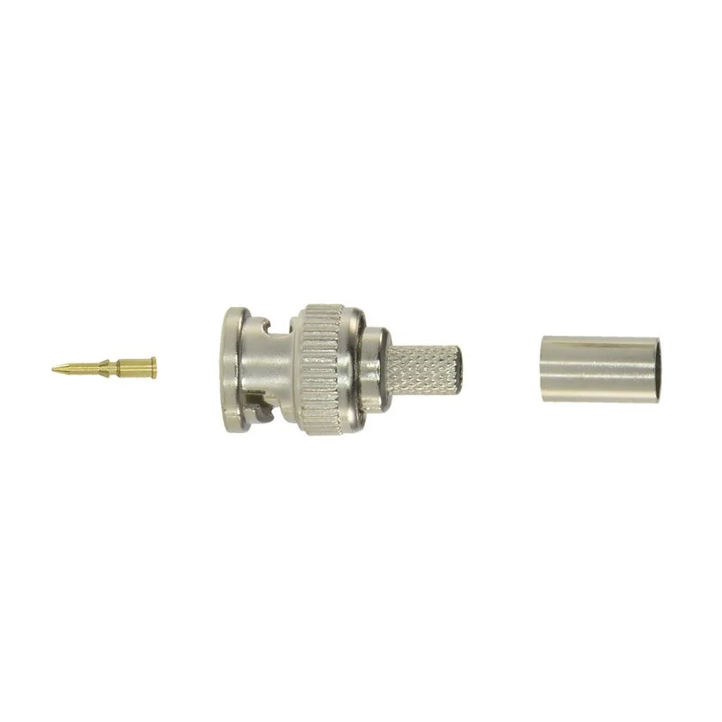 Conector - Bnc para Cravar - Compat&iacute;vel com Rg59 - 25 Mm (Fo) - 10 Mm (An) - 5 G