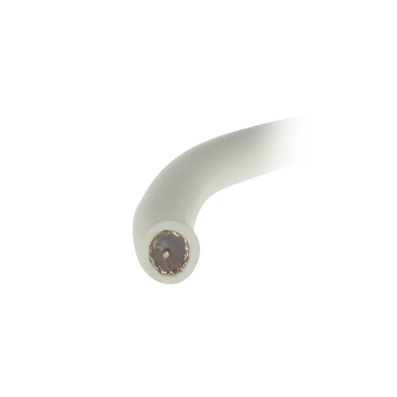 Cabo Coaxial Rg59 - V&iacute;deo - Bobine de 100 Metros - Cobertura de Cor Branca - Di&acirc;metro Exterior 6.0 M