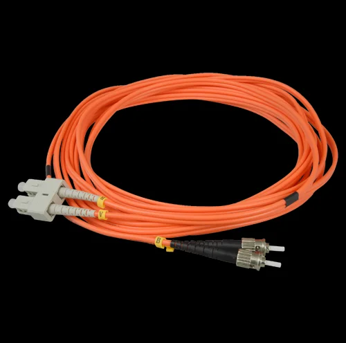 Cabo de Fibra - Duplex - Multimodo - Conector Sc a St - 5 Metros - Cor Laranja
