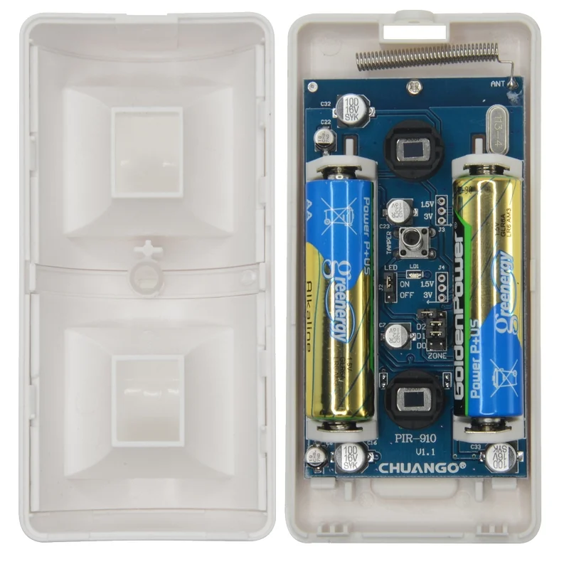 Detector Pir Imune a Animais Dom&eacute;sticos - Sem Fios - Antena Interna - Indicador LED de Carga de Bate