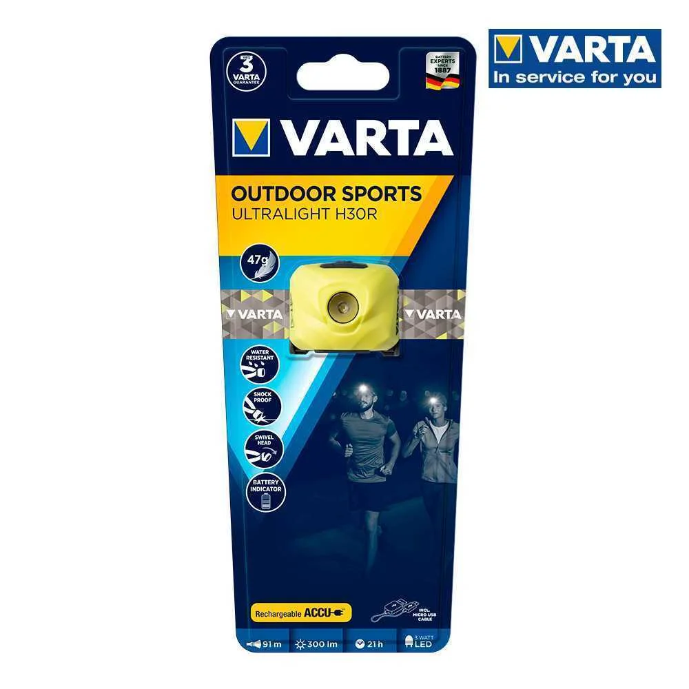 Lanterna de Cabe&ccedil;a Ultralight H30r Amarela Varta