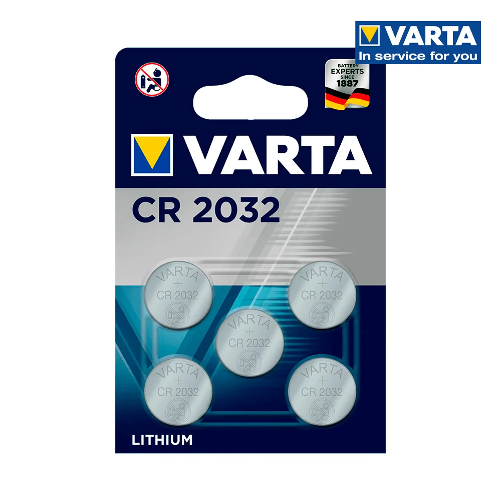 Embalagem com 5 Pilhas Cr2032 L&iacute;tio 3.0 V - 230 Mah