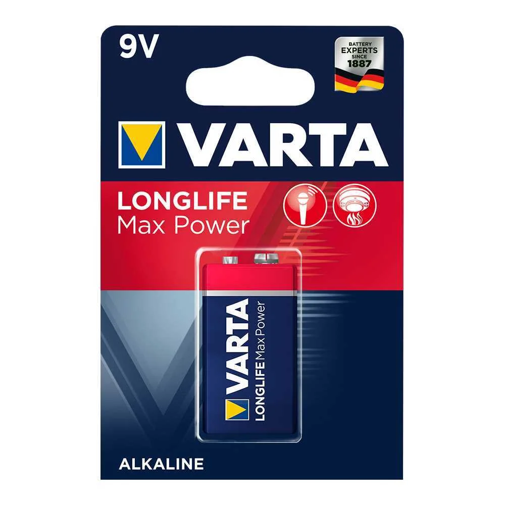 Pilha Alcalina 9v/6lr61 Longlife Max Power Varta