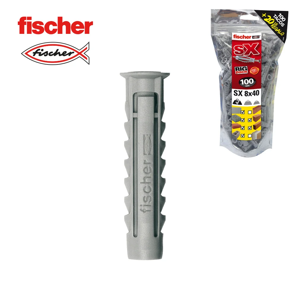 Pack Grande Buchas Fischer Sx 8x40 100+20 Gr&aacute;tis