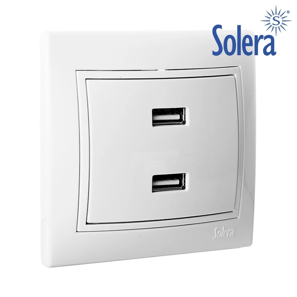 Carregador Duplo Usb Serie Europa 230v 5v 4200ma S&eacute;rie Europa Solera Erp2usbu