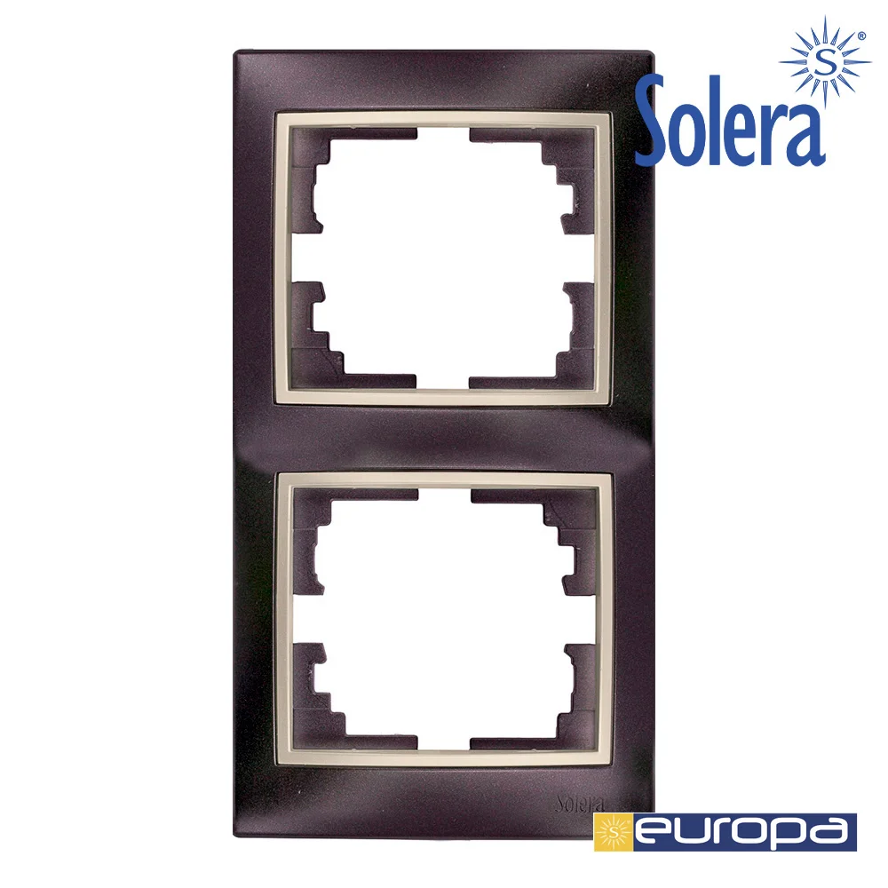 Estrutura Vertical Duplo Estrutura Preto e Aro P&eacute;rola 81x154x10mm S&eacute;rie Europa Solera Erp62nu