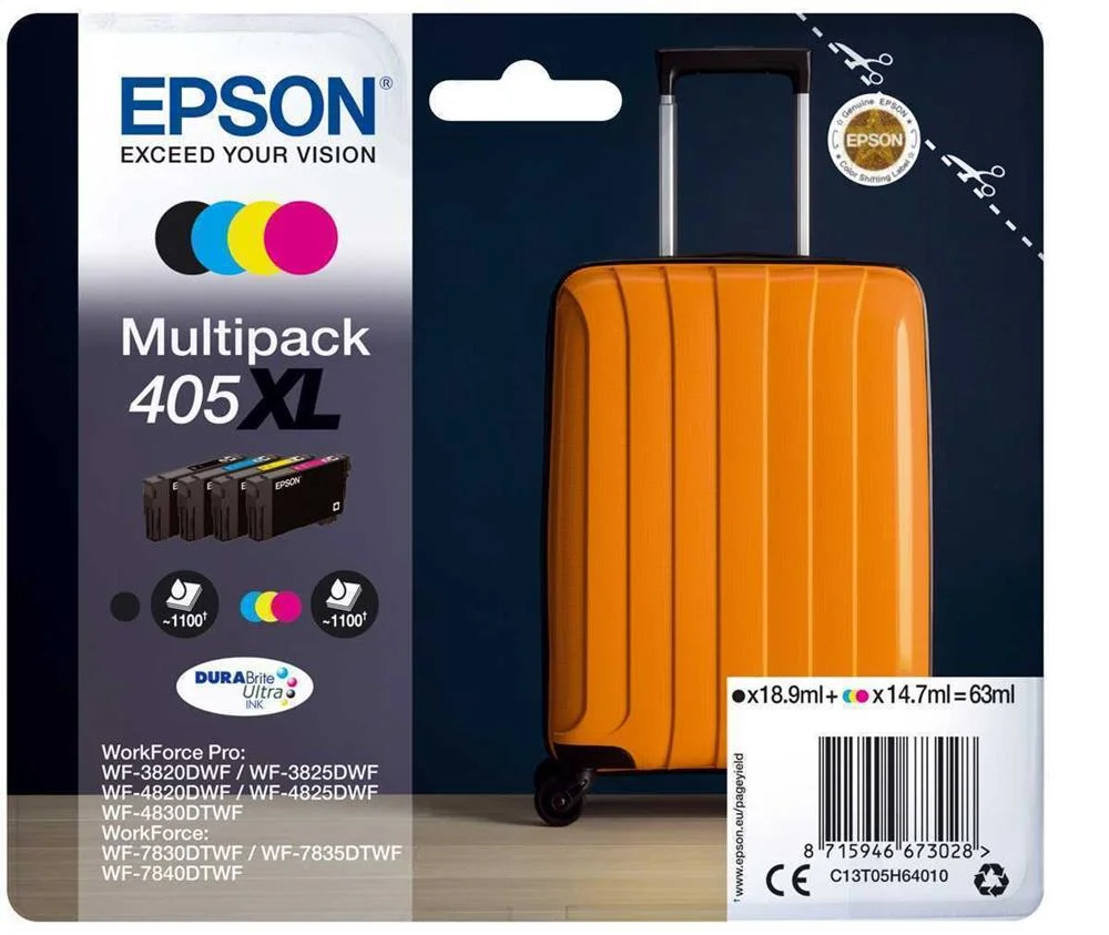 Epson Tinteiro Pack 4 Cores 405 Xl Wf-38xx/48xx