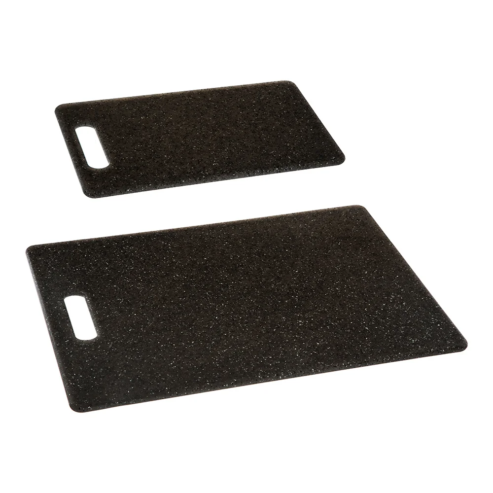 Kit com 2 Tabuas de Cozinha em Polipropileno Cor Preto 25x15x0,8cm Y 36,4x27,5x0,8cm
