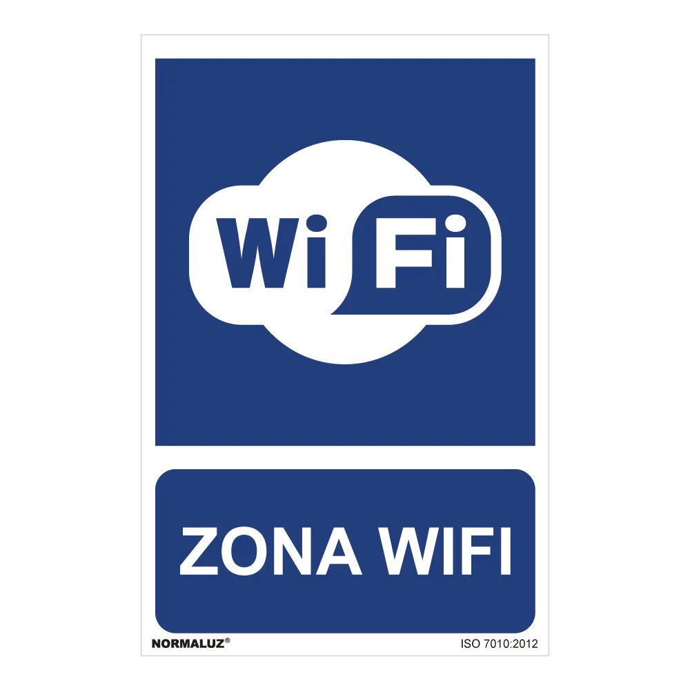 Sinal Uso Obrigat&oacute;rio Zona Wi-Fi (Pvc 0.7mm) 30.