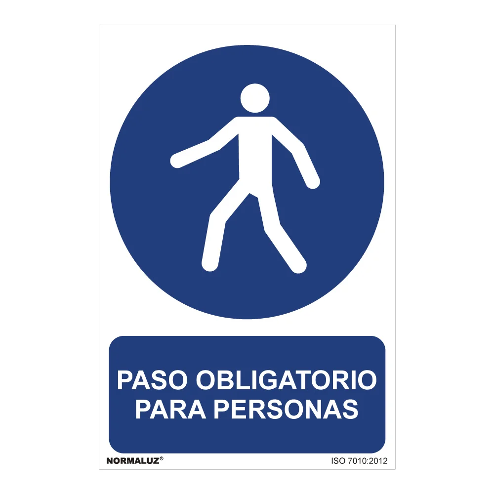 Sinal Passagem Obrigat&oacute;ria para Pe&otilde;es - 30x40cm