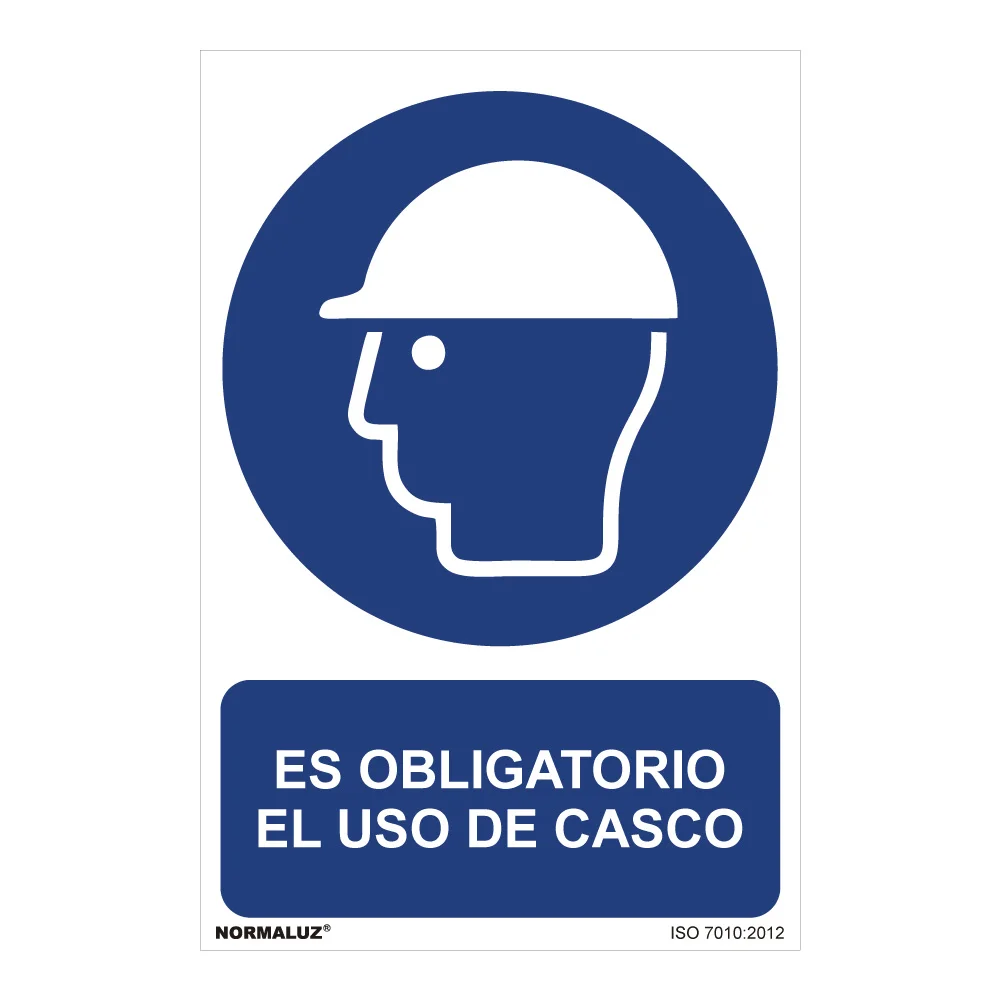 Sinal Uso Obrigat&oacute;rio de Capacete - 21x30cm