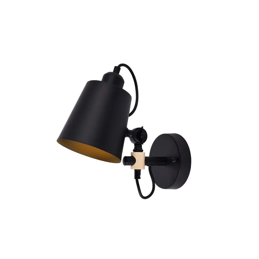 Luz de Parede Met&aacute;lica E27 60w Cor Preta 25x27cm Edm