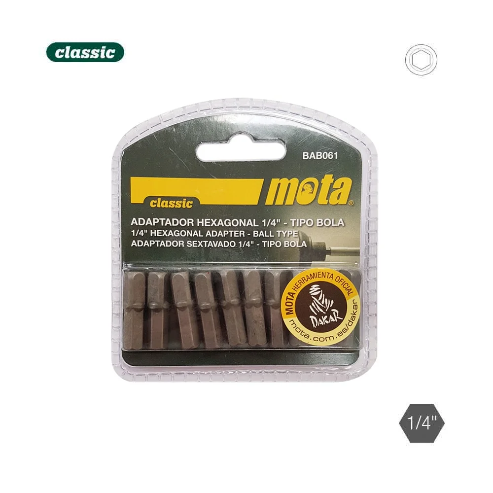 Pack 10 Adaptadores Hexagonais T. Bola 25Mm 1-4 10