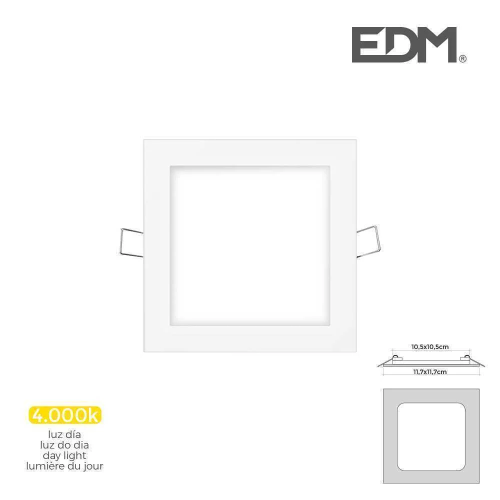 Mini Downlight Led Edm 6W 320 Lumen Quadrado 12Cm