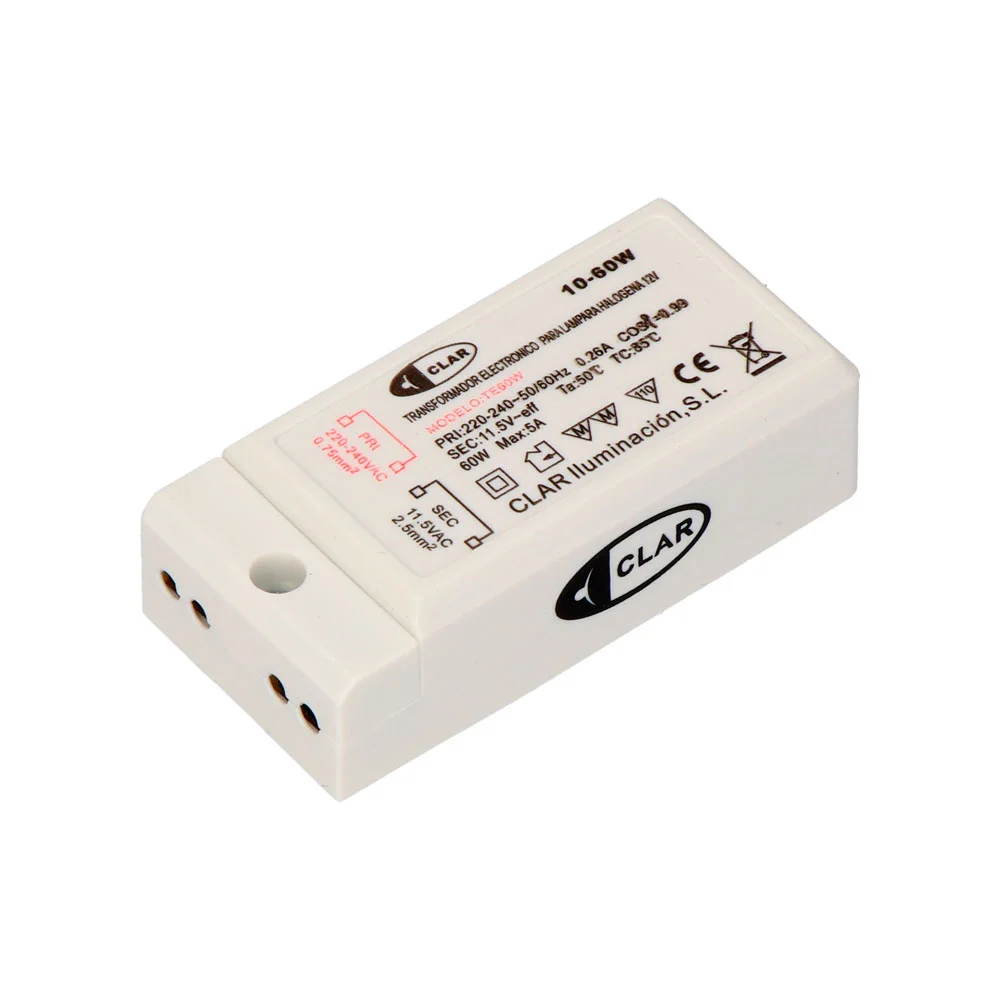 Transformador Eletronico 12v 10/60 W - 67x33x20