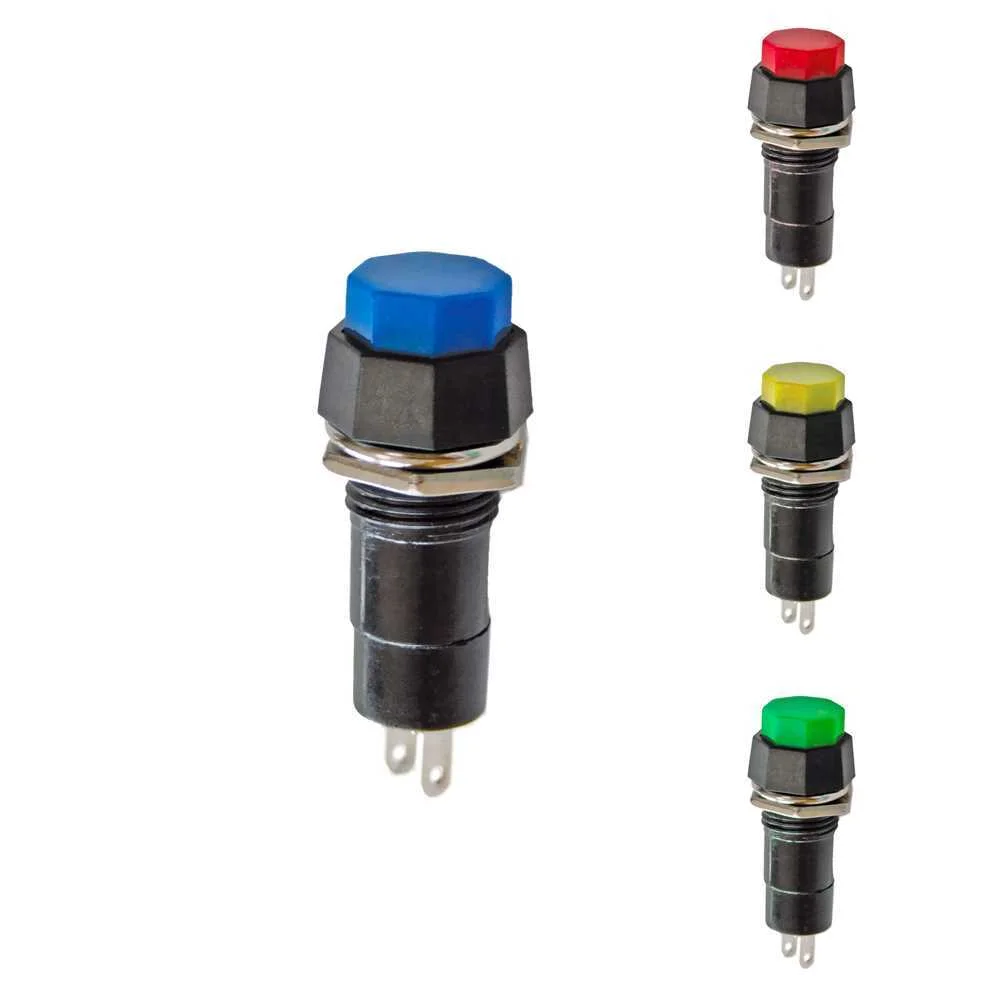 Pulsador Base Hexagonal 1a 250v Cores Surtidos
