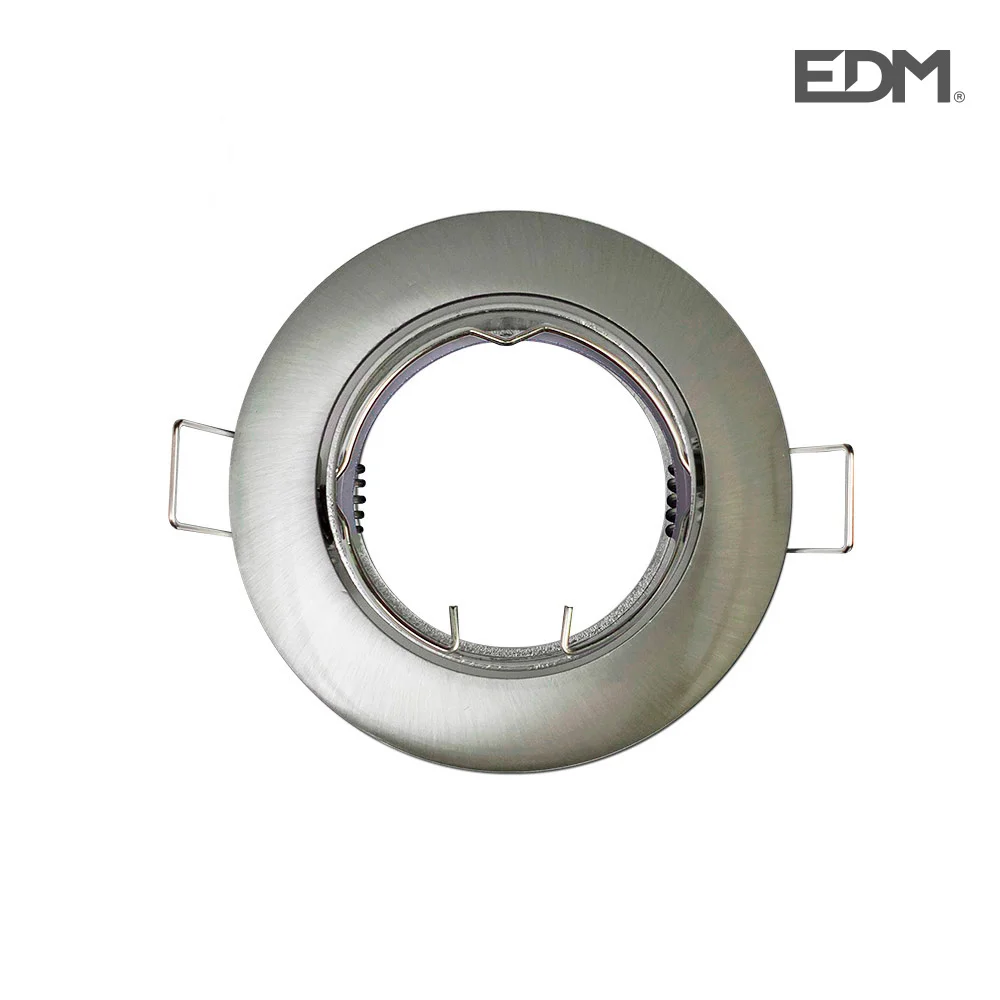 Anel de Halog&ecirc;nio Met&aacute;lico. Oscilante. Cor Niquel Mate. &Oslash;8,4cm Edm