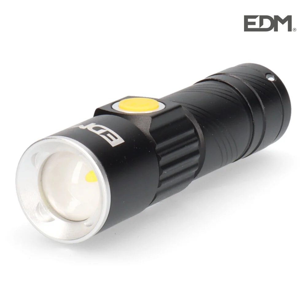 Mini Lanterna com Zoom 1 LED 120lm 7500k Usb Recarreg&aacute;vel. Edm