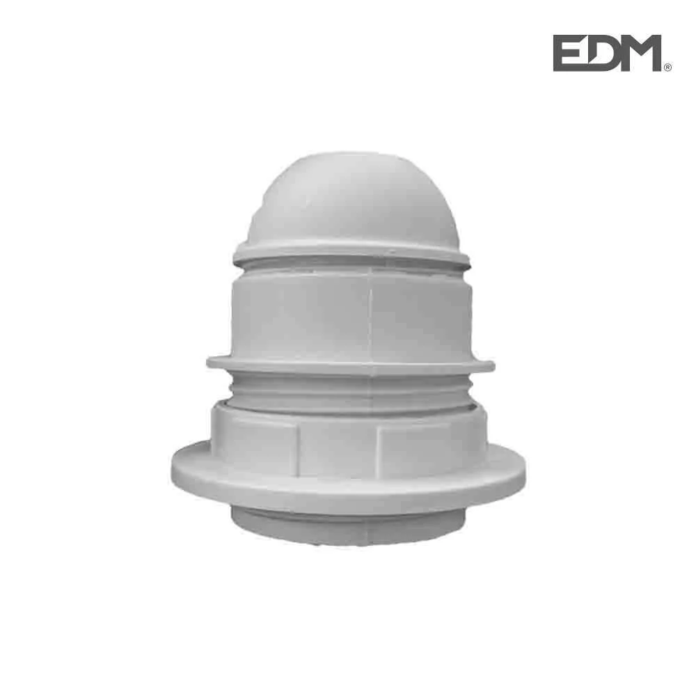Casquilho Semi-Rosca Branco E27 + Anilha (Retractilado) Edm