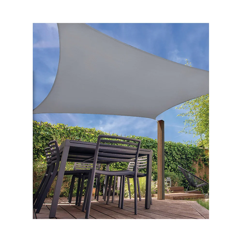 Toldo Vela Quadrado Cor: Cinza Claro 5x5m Ambiance