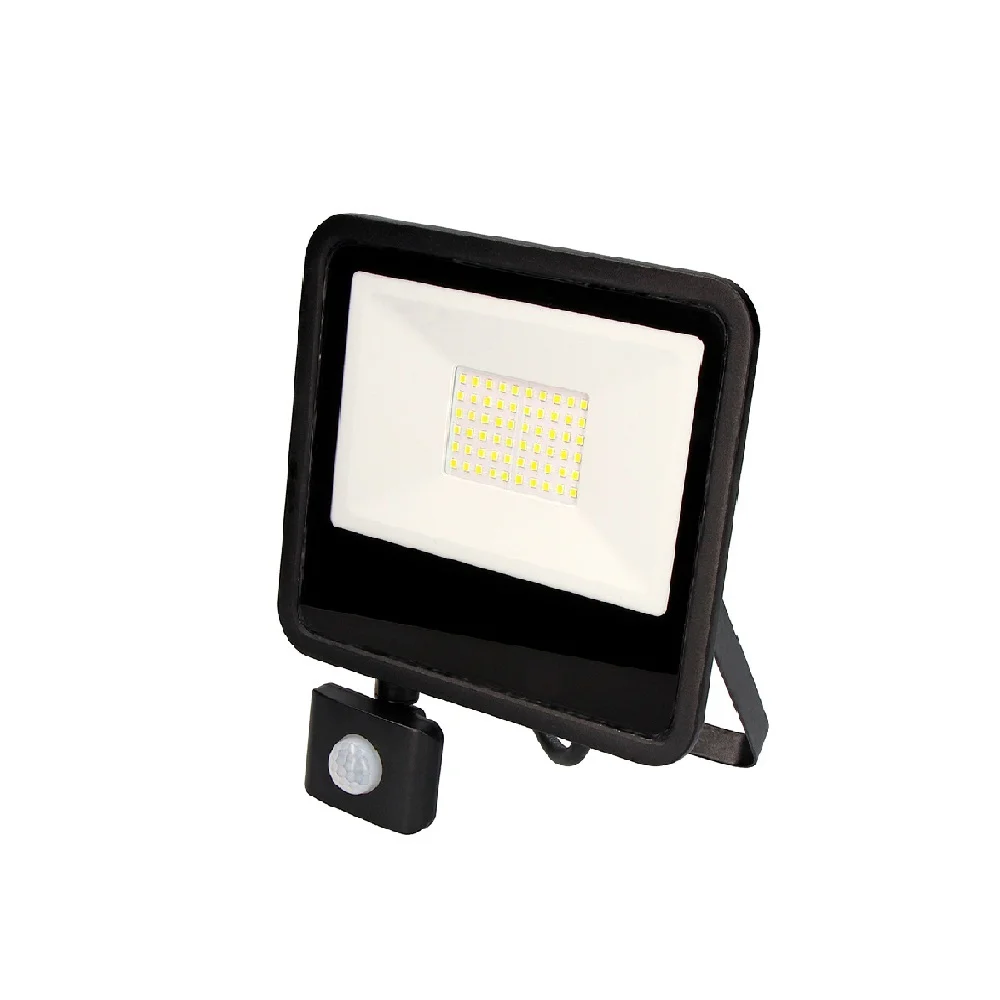 Projetor LED 50w 4000lm 6400k Luz Fria com Sensor de Presen&ccedil;a 23,8x4,5x19,2cm Edm
