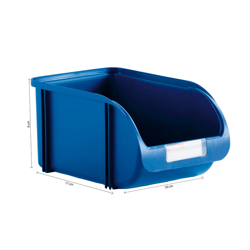 Caixa Contentora Empilh&aacute;vel de 10cm Titanium Azul