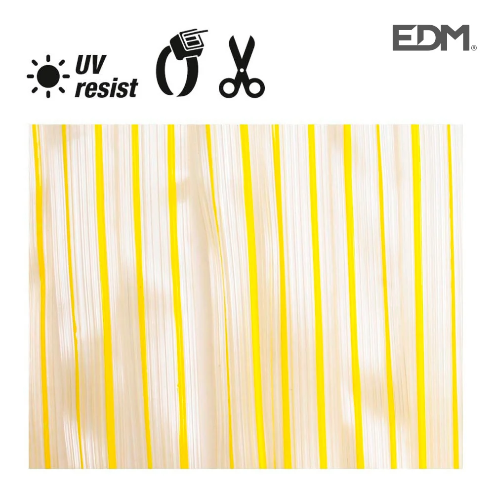 Cortina de Porta Plastico Amarelo - Transparente 9