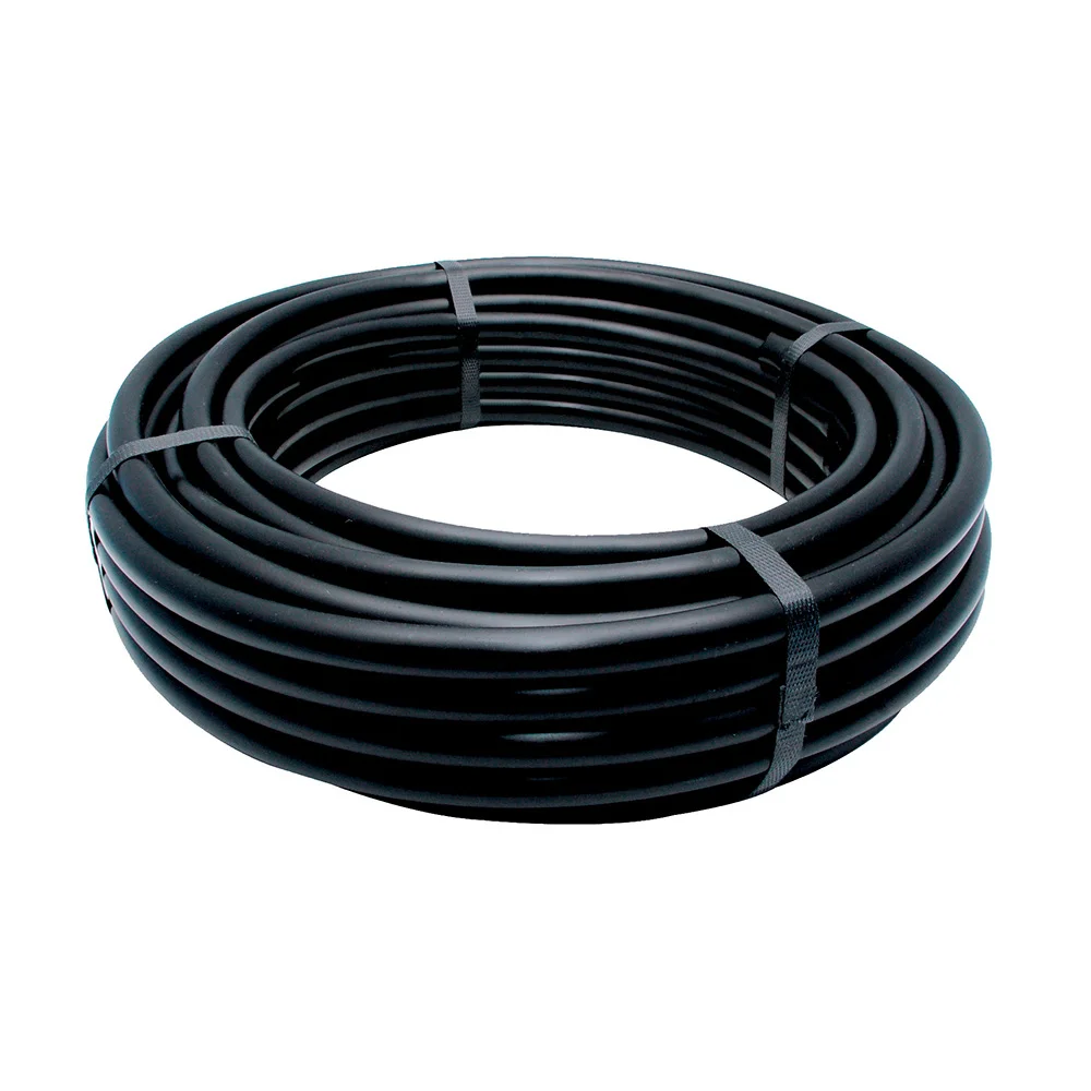 Tubo de irriga&ccedil;&atilde;o por gotejamento preto &oslash;16 mm, rolo de 25 m. material: polipropileno. resistente ao