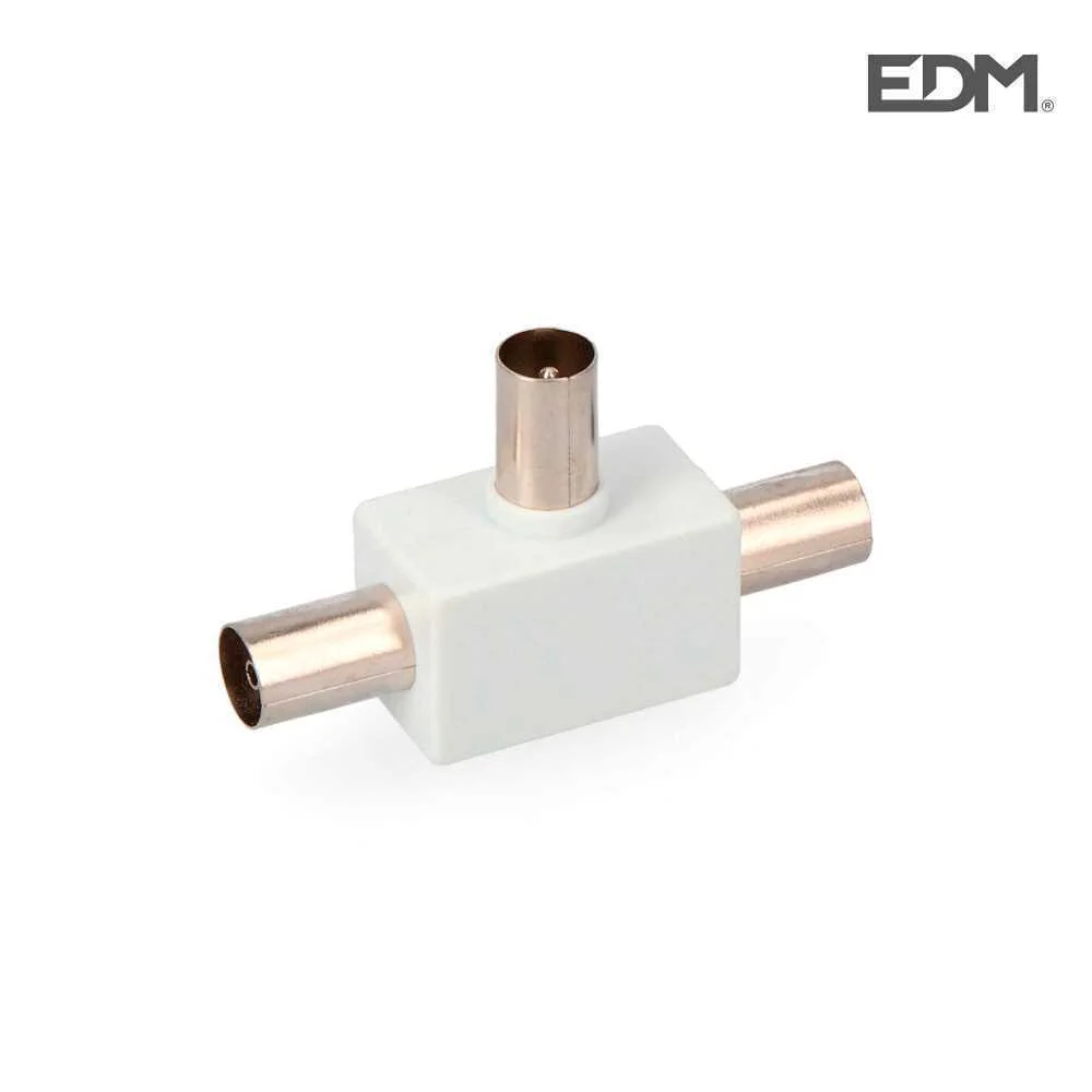 Ficha Tripla Tv 1 Macho + 2 Femeas Retractilado Edm