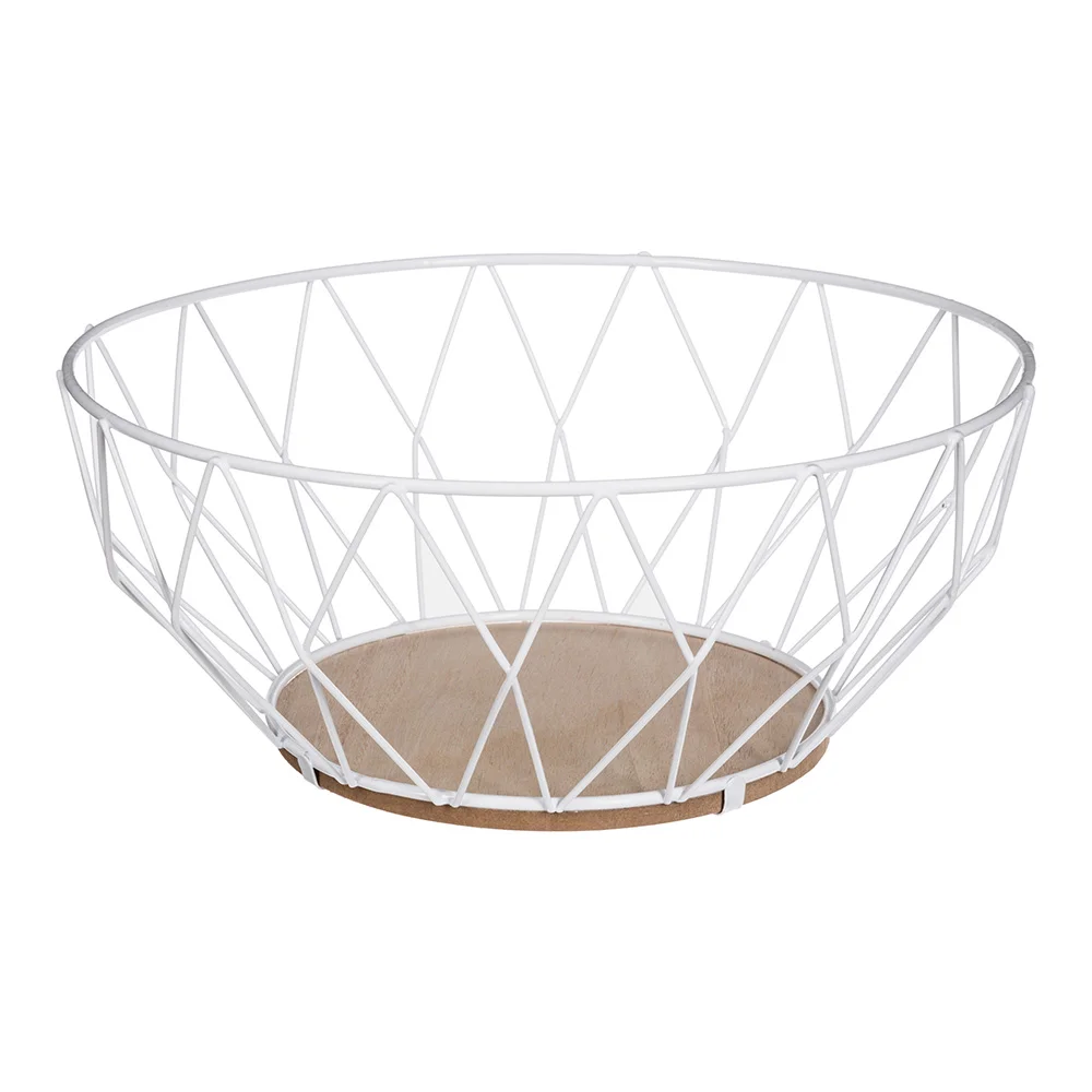 Fruteiro Met&aacute;lico Baltik Branco 28Cm