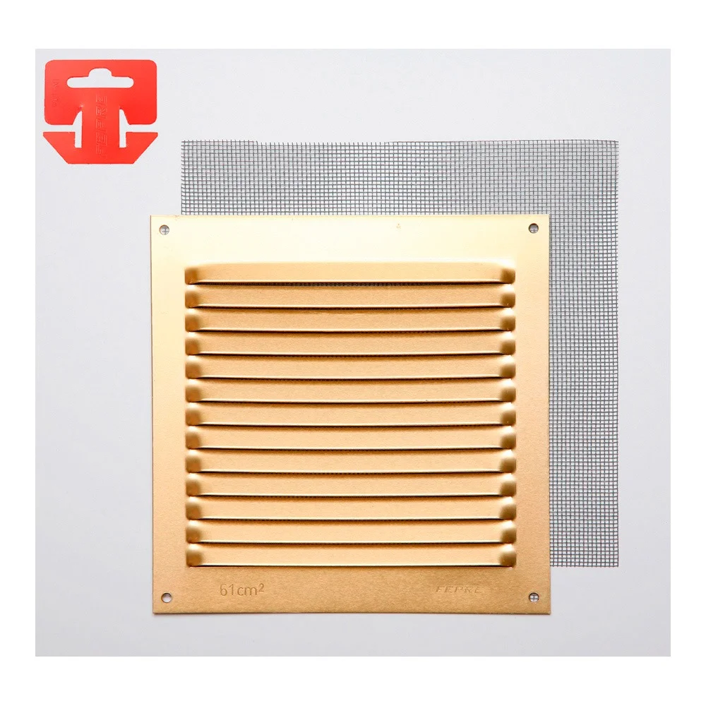 Grelha Anti-Mosquito Aluminio 0.8 Oro 150x150mm (G)