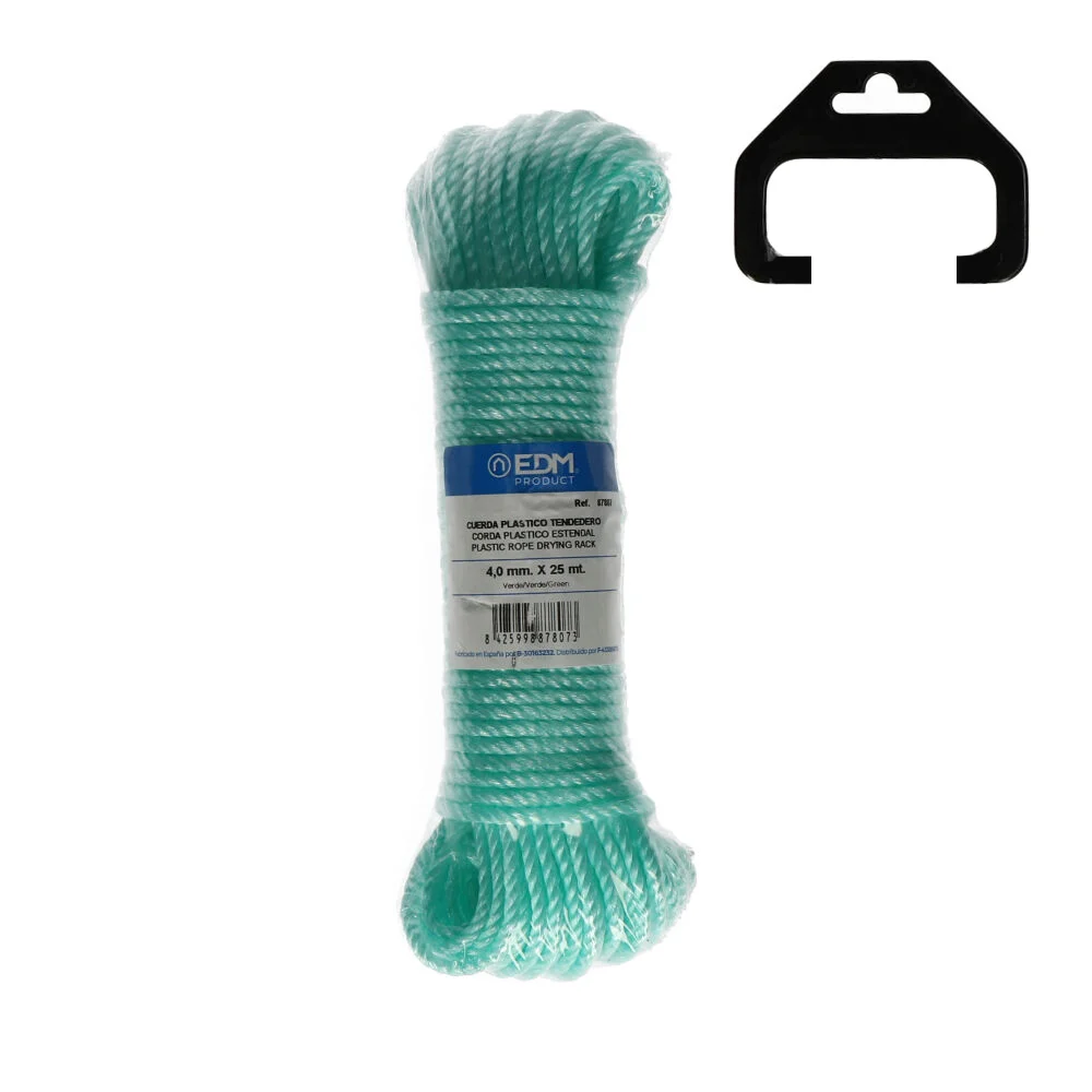 Rolo Corda Plastico 25Mts Verde