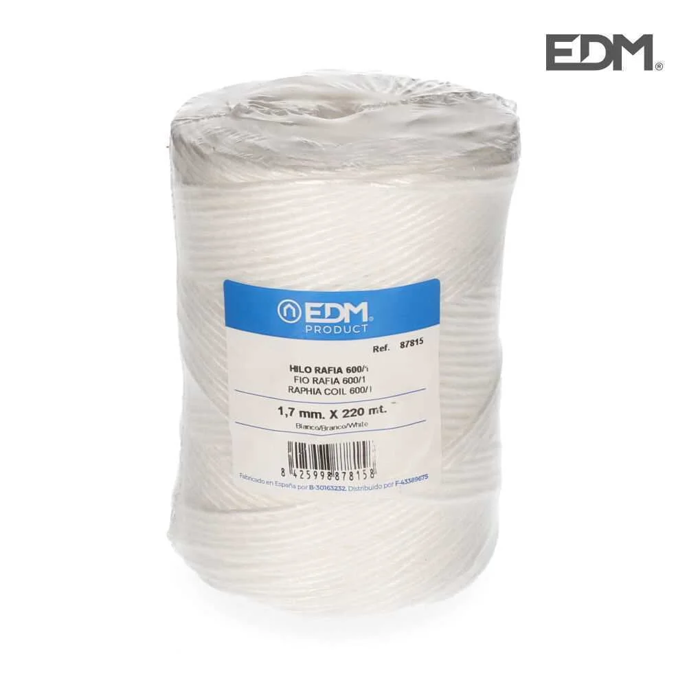 Hilo Rafia 600/1 Bobina 400g/220m Branco Edm
