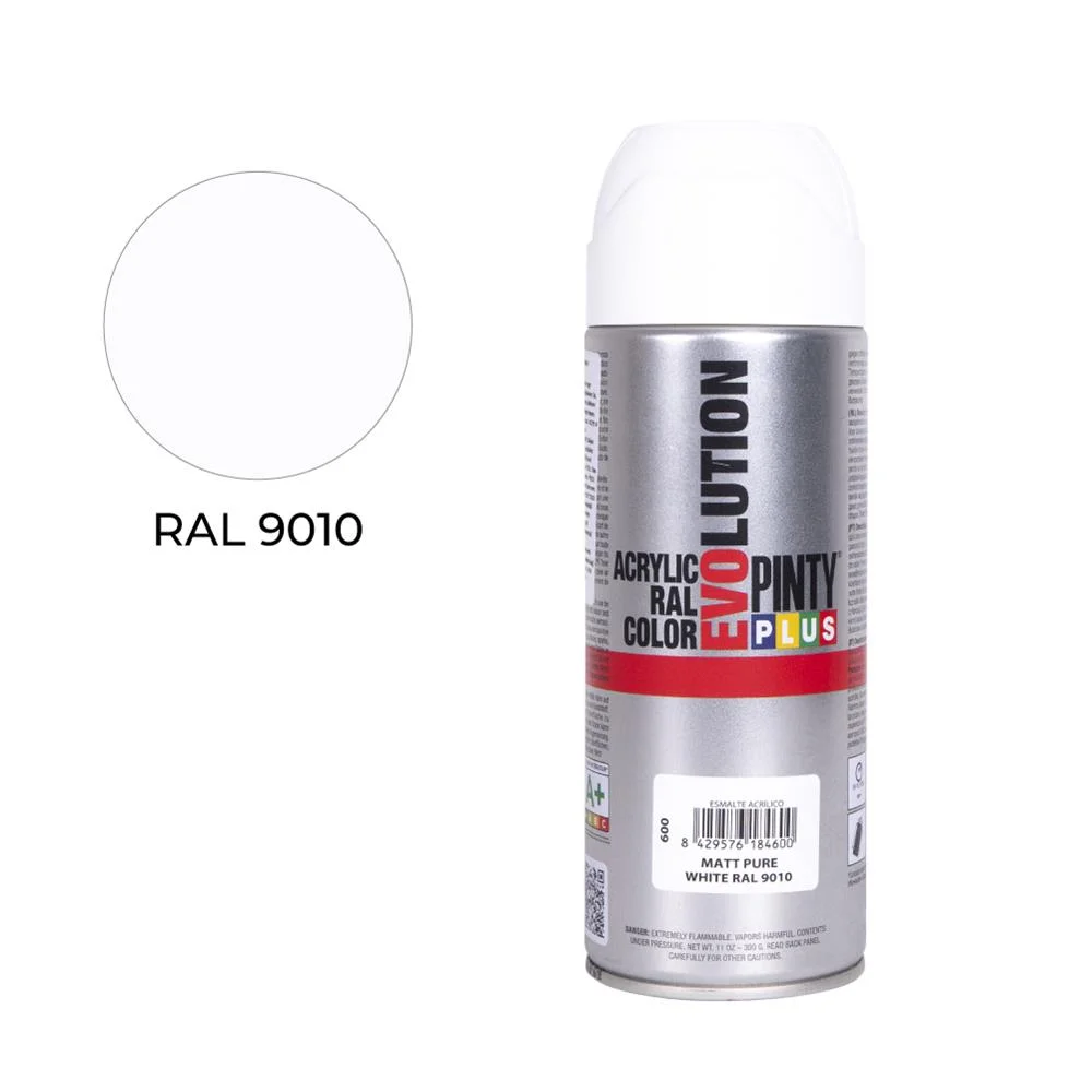 Pintura em Spray Pintyplus Evolution 520cc Ral 9010 Branco Puro Mate