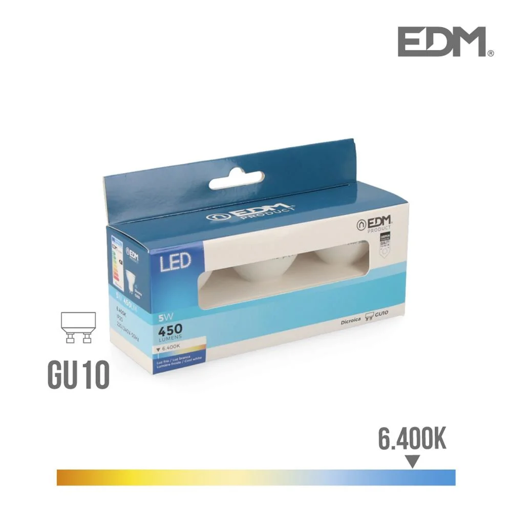 Kit 3 Lampadas Dicroicas LED Gu10 5w 450 Lm 6400k.