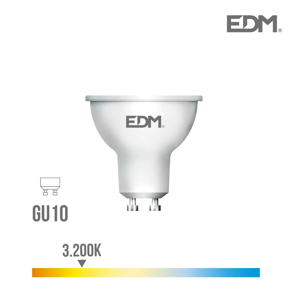 Lampada Dicroica LED Gu10 7w 550 Lm 3200k 120&ordm; Lu.